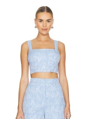 Amanda Uprichard Spade Top + Reeves Shorts in Powder Blue, Sellimg as a Set